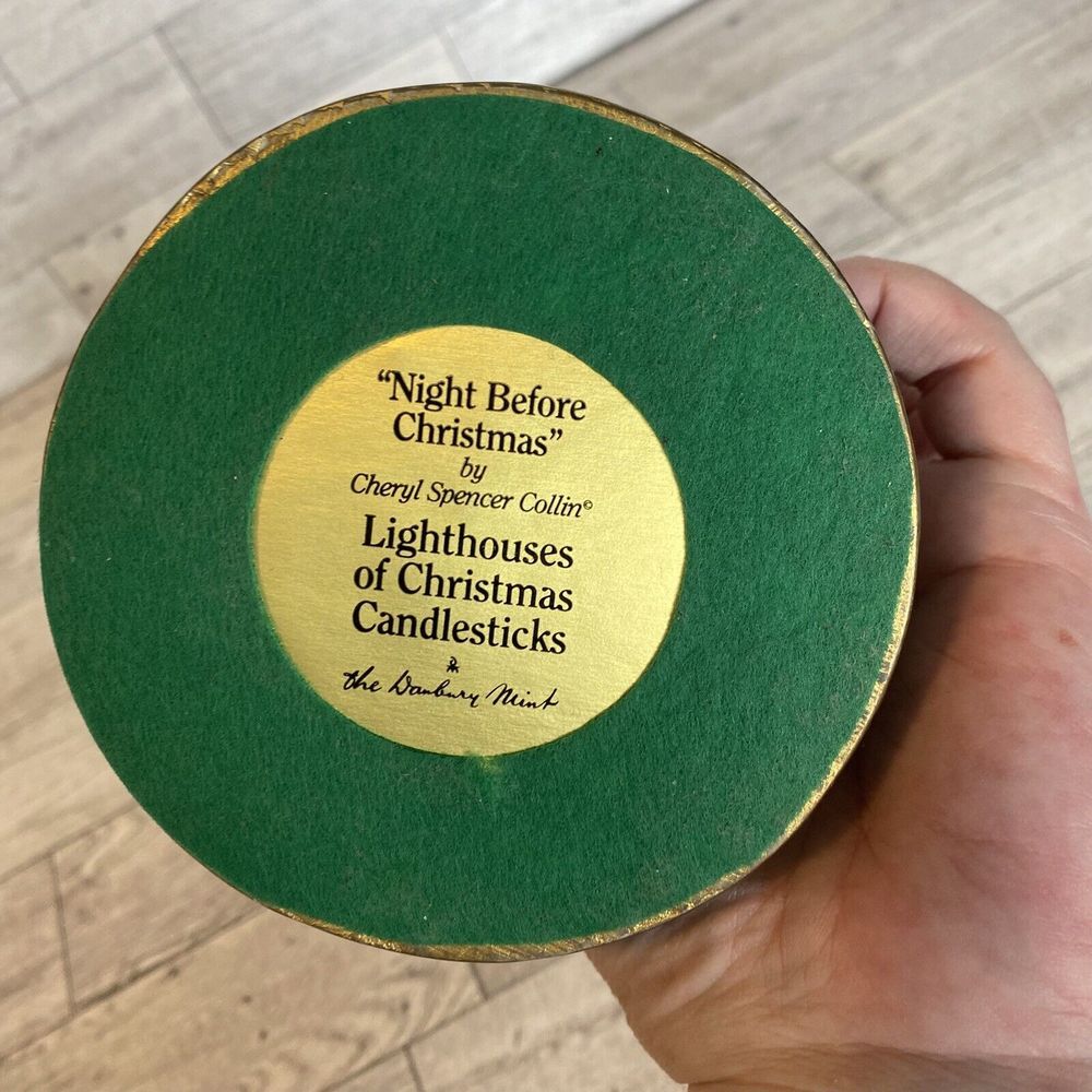 2 Danbury Mint Lighthouse Polar Lights Night Before Christmas Candlestick Votive - Picture 10 of 10